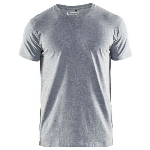 T-Shirt col en V gris