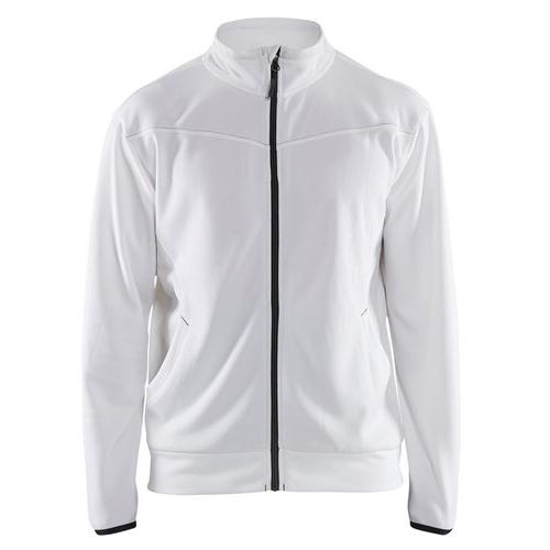 Service Sweatshirt met rits en zakken 3362 - wit/donkergrijs