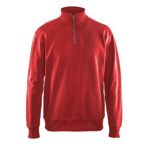 Sweatshirt met halve rits zonder zak 3369 - rood