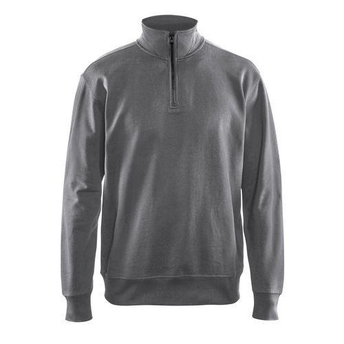 Sweatshirt met halve rits zonder zak 3369 - grijs