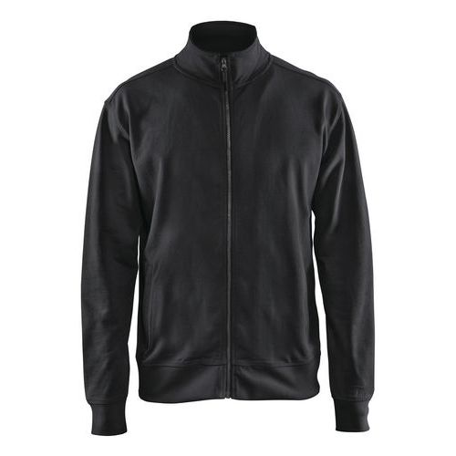 Sweatshirt one-way rits zonder zak 3371 - donker zwart