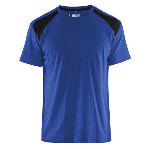 T-shirt Bi-Colour 3379 - korenblauw/zwart