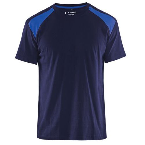 T-shirt Bi-Colour 3379 - marineblauw/korenblauw