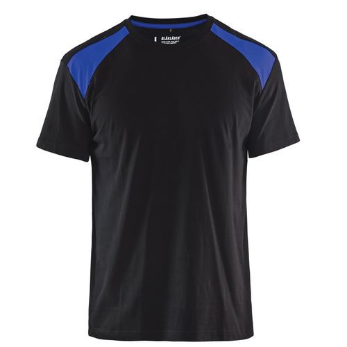 T-shirt Bi-Colour 3379 - zwart/korenblauw