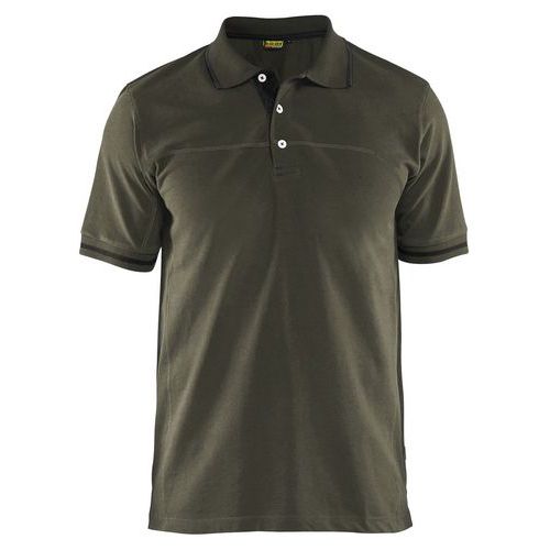 Poloshirt korte mouw knoopsluiting 3389 - groen/zwart