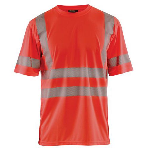 T-shirt High Vis UV korte mouw ronde hals 3420 - rood
