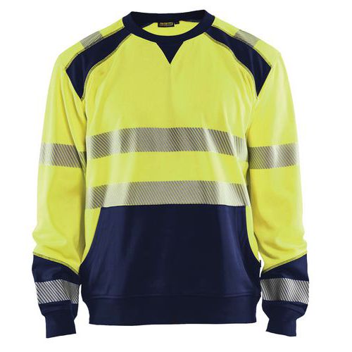 Sweatshirt High Vis 3541 - geel/marineblauw
