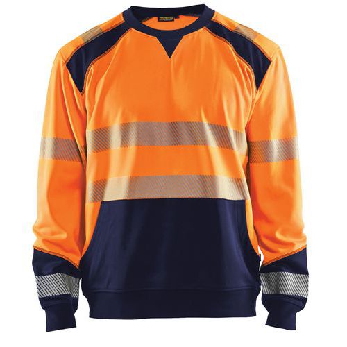 Sweatshirt High Vis 3541 - oranje/marineblauw
