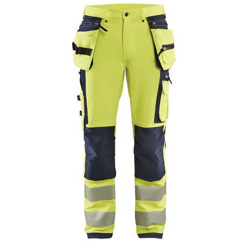 Pantalon stretch 4D haute visibilité jaune fluorescent/noir
