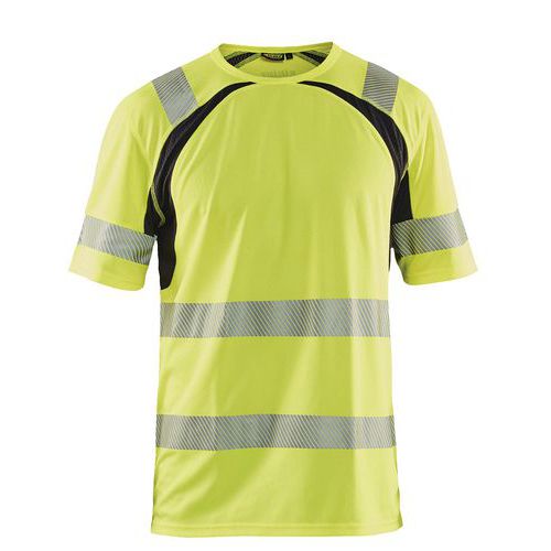 T-Shirt High Vis UV 3397 - zwart/fluo geel