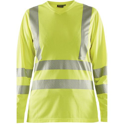 T-shirt Dames lange mouw High Vis 3485 - geel