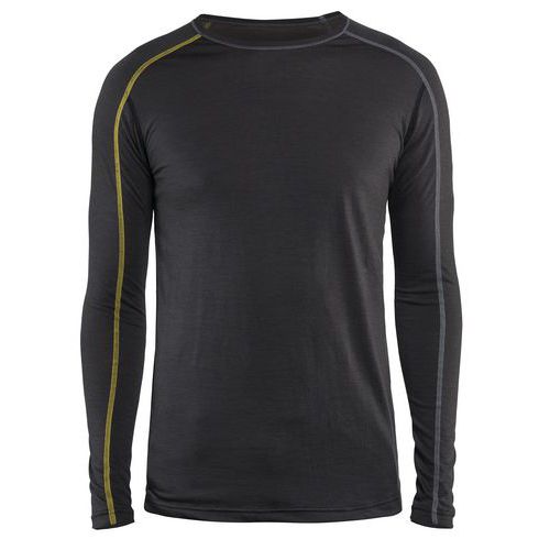 Onderhemd XLIGHT 100% Merino 4799, Materiaal: Wol, Kleur: Grijs/geel, Maat: XS, Type: Blouse met lange mouwen