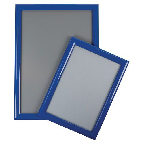 Cadre clic-clac aluminium avec coin pointu - bleu - Manutan Expert