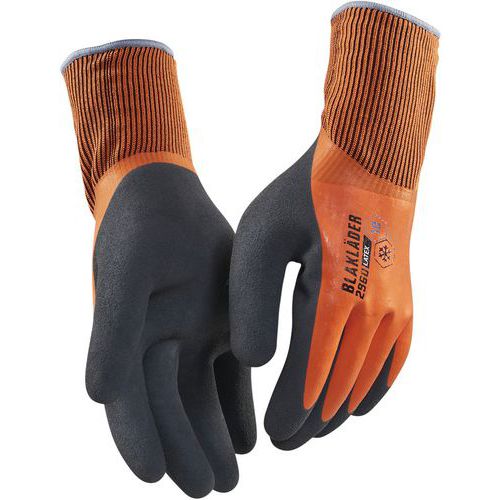 Werkhandschoen gevoerd latex gecoat waterdicht - oranje - Blåkläder