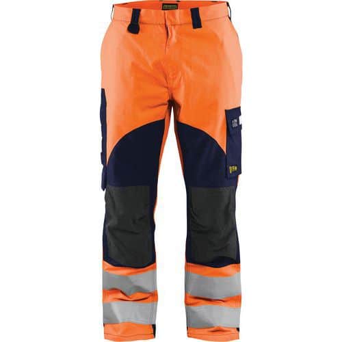 Pantalon multinormes inhérent orange fluo marine - Blåkläder