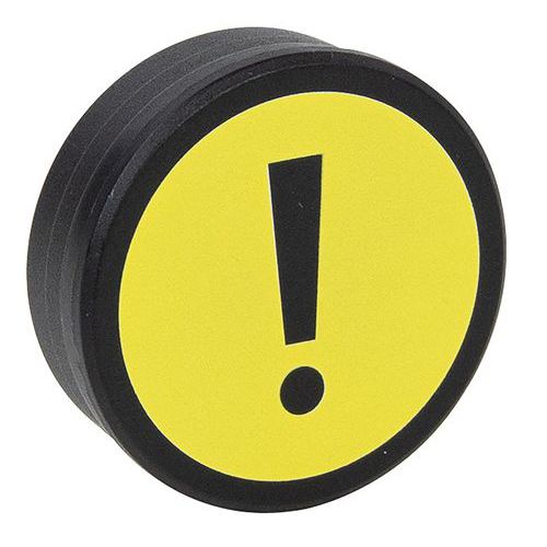Ronde magneet met symbool 'uitroepteken' Ronde magneet met symbool 'uitroepteken'