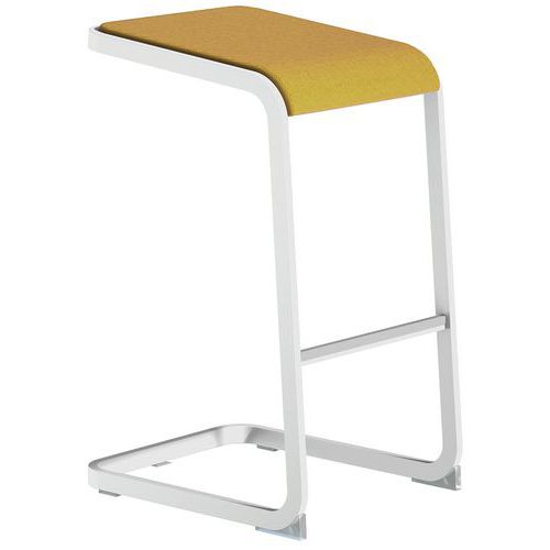 Tabouret haut ergonomique avec pied blanc C-Stool