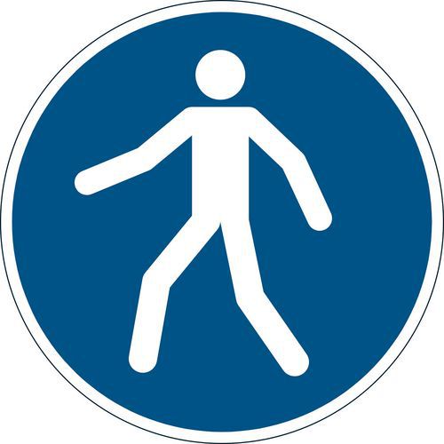 Zelfklevend pictogram voor vloermarkering met symbool Voetganger