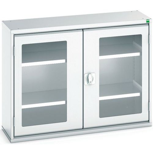 Hoge kast Verso 1050x350x800mm met raamdeur en 2 legborden - BOTT