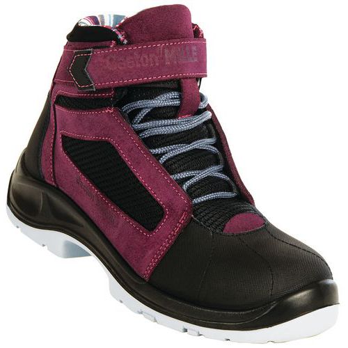 Veiligheidsschoenen hoog Air Lace Lady aubergine S1P SRC ESD - Gaston Mille Veiligheidsschoenen hoog Air Lace Lady aubergine S1P SRC ESD - Gaston Mille