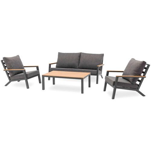 Loungeset Kommos 5 plaatsen composiet blad - DcbGarden