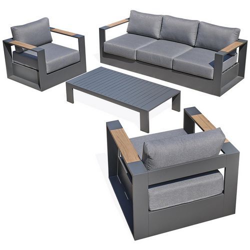 Loungeset Mandelieu 5 plaatsen antracietgrijs - DcbGarden