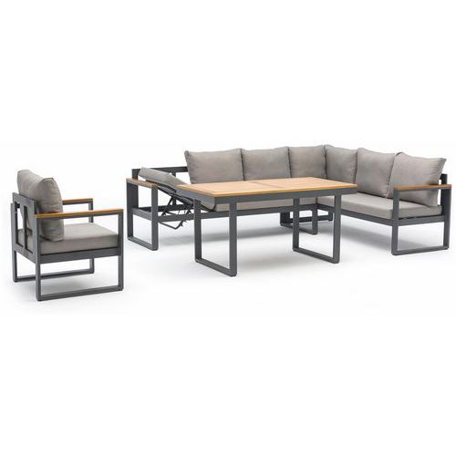 Loungeset Yonaha 7-zits antracietgrijs - DcbGarden