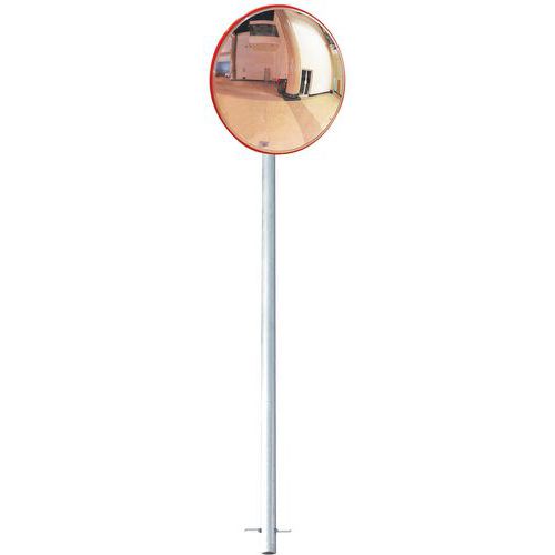 Veiligheidsspiegel met paal - Zicht 130° - Manutan