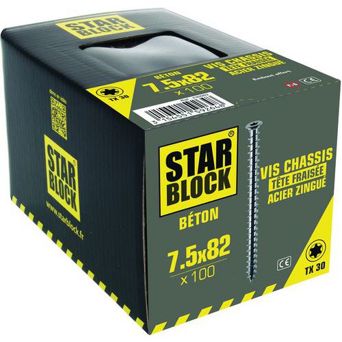Kozijnschroef verzonken kop met inkeping Torx - Starblock