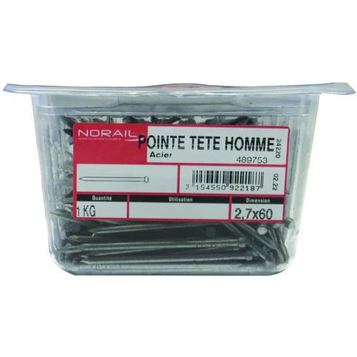 Pointe tête homme en acier - Norail