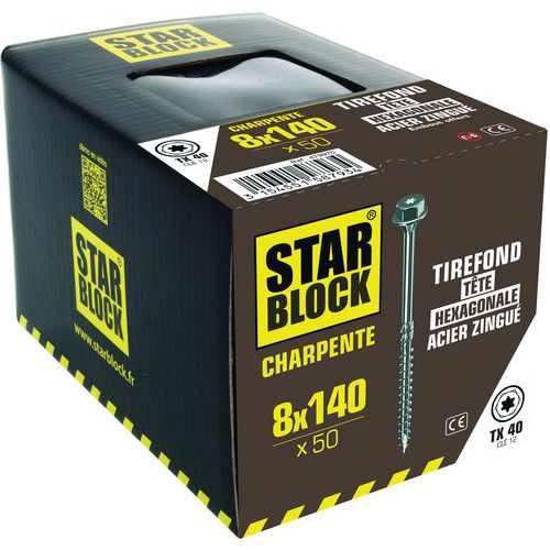 Tirefonds à tête hexagonale Torx - Norail