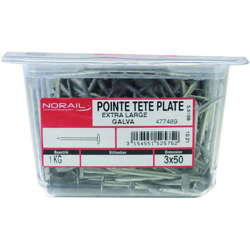 Nagel verzinkt met platte kop extra groot - Norail