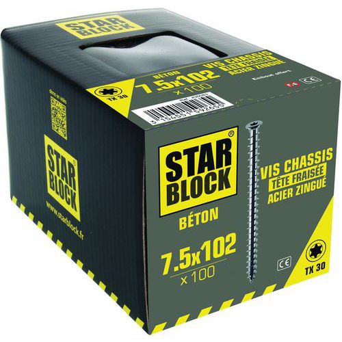 Kozijnschroef verzonken kop met inkeping Torx - Starblock