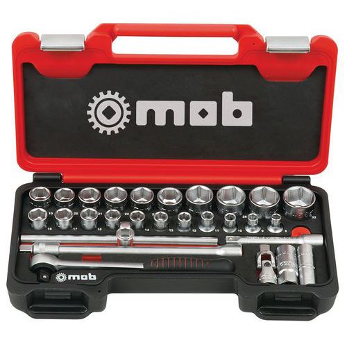 Koffer Fast met snelwisseldoppen 1/2” zeskantbits - 28 stuks - Mob