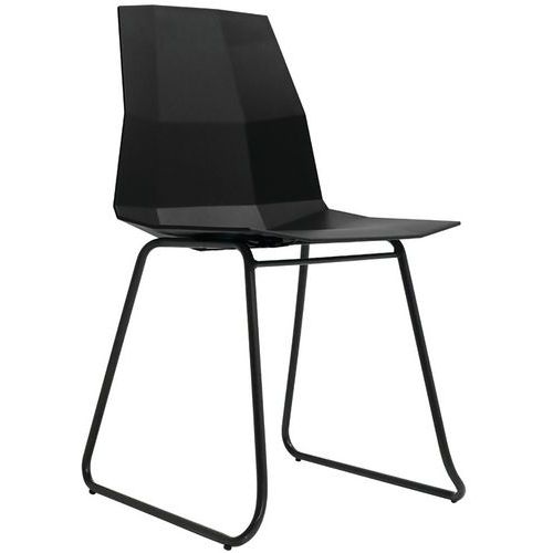 Set van 2 stoelen Cube - Trapezium. poot zwart / zit. zwart