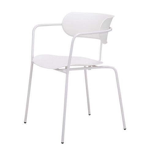 Lot de 4 chaises bistro - Pied blanc / Assise blanche - Paperflow