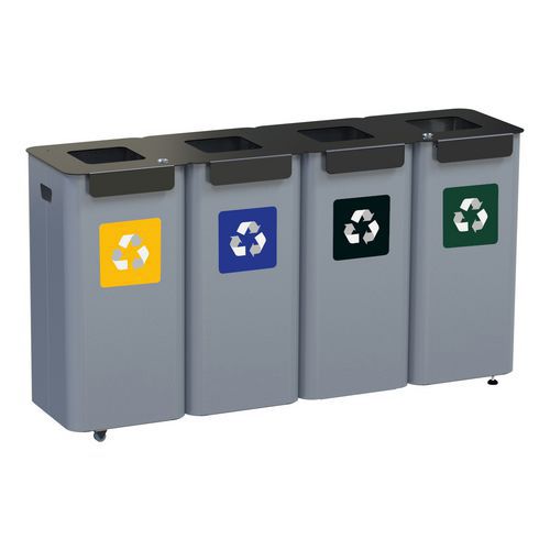 Ensemble de bacs de recyclage, en métal et modulable