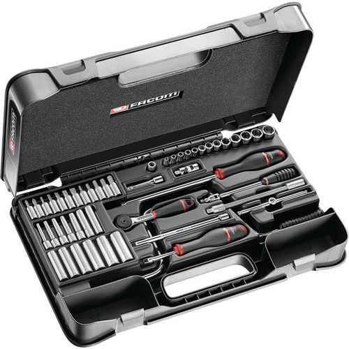 Coffret douilles 1/4 pouces 6 pans - 61 pièces