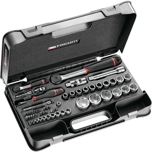 Kunststof inlay Large voor 56 doppen 1/4 - 1/2 inch 6 kant Facom