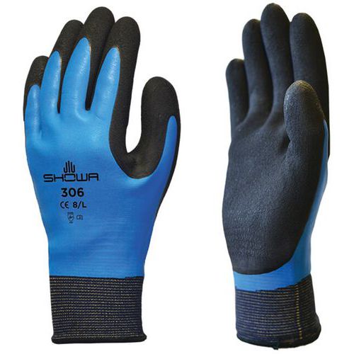 Handschoen Showa 306 waterdichte schuimlatex coating - Wiltec