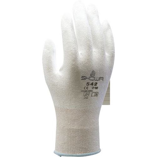 Handschoen Showa 542 snijbestendig PU coating wit - Wiltec