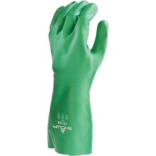 Handschoenen voor bescherming tegen chemicaliën 731 groen - nitrilcoating