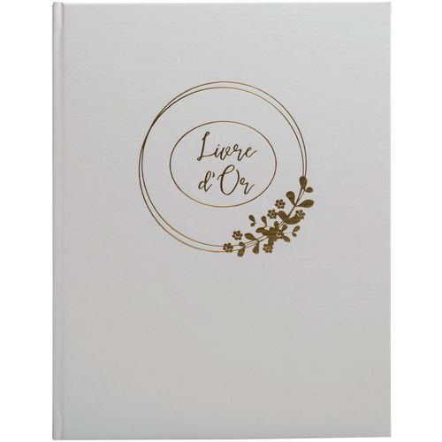 Livre d'or 100 pages tranche or Ringflower - 27x22 cm - Exacompta