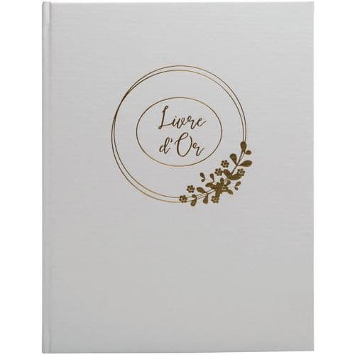 Livre d'or 100 pages tranche or Ringflower - 27x22 cm - Exacompta
