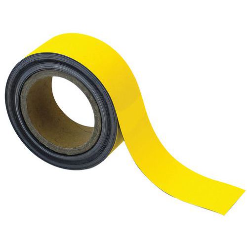 Magnetische tape, uitwisbaar, voor markeren 10 m - Geel - Manutan Expert