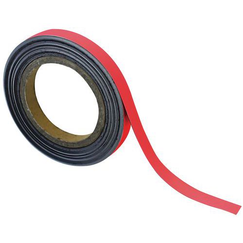 Magnetische tape, uitwisbaar, voor markeren 10 m - Rood - Manutan Expert