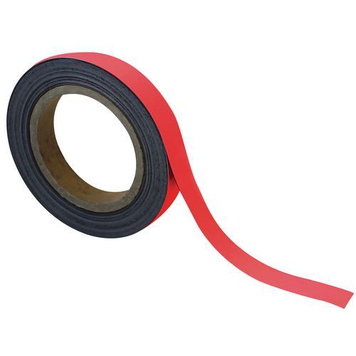 Bande magnétique effaçable pour marquage 10 m - Rouge - Manutan Expert