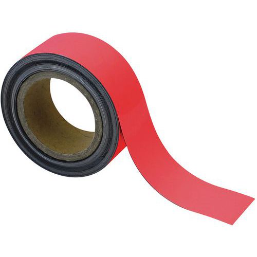 Magnetische tape, uitwisbaar, voor markeren 10 m - Rood - Manutan Expert
