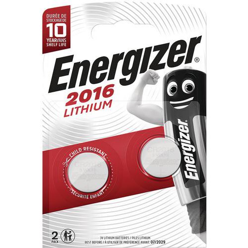 Lithiumbatterij voor rekenmachines - CR 2016 - Set van 2 - Energizer
