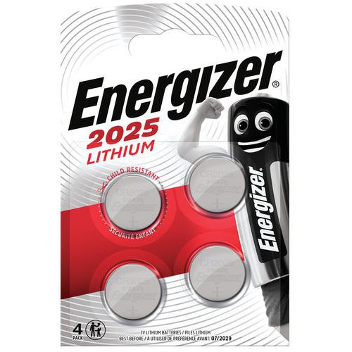 Knoopbatterij lithium CR 2025 - Set van 4 - Energizer